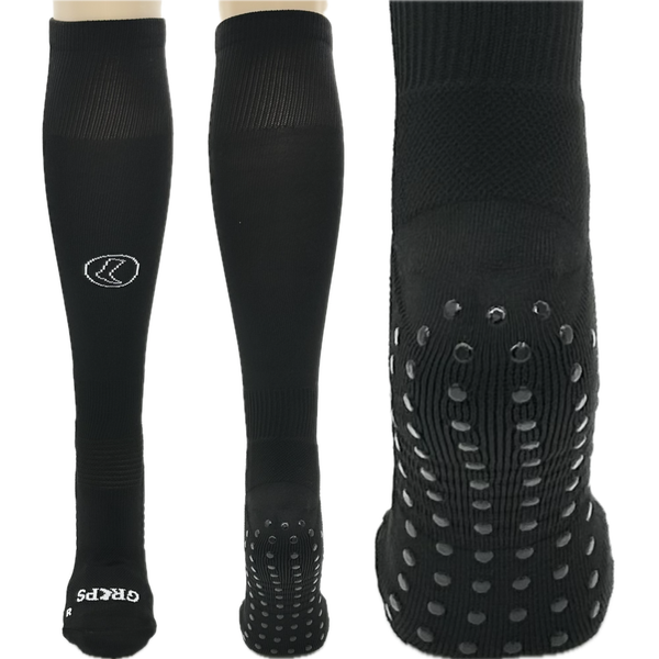 Knee High Black Grips Socks