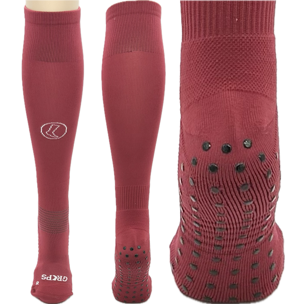 Knee High Maroon Grips Socks
