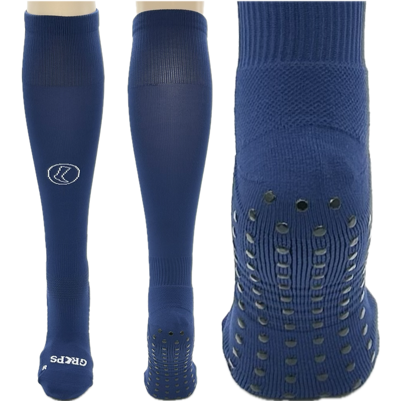 Knee High Navy Blue Grips Socks