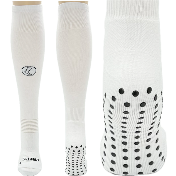 Knee High White Grips Socks